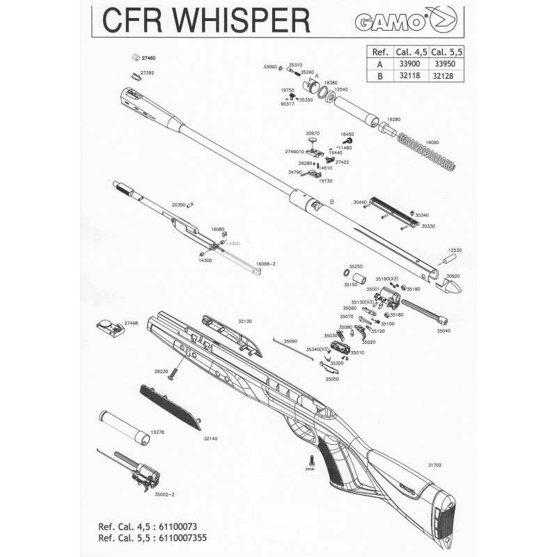 1 Gamo CFR Whisper Despiece