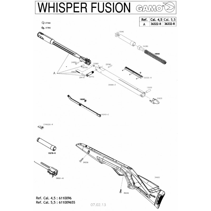 1 Gamo Whisper Fusion Despiece