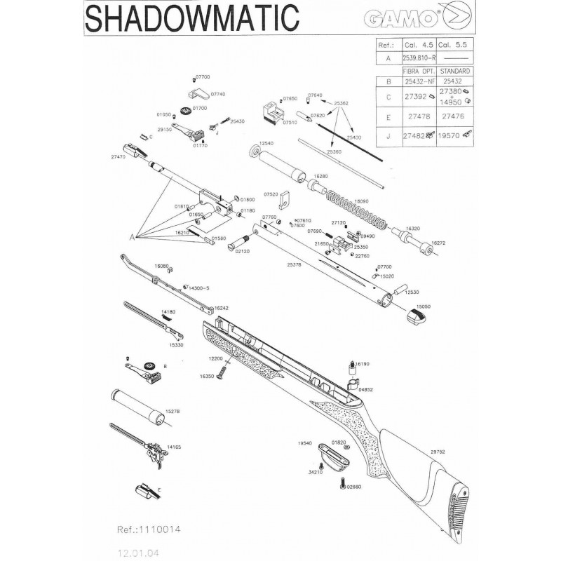 1 Gamo Shadowmatic 2004 Despiece