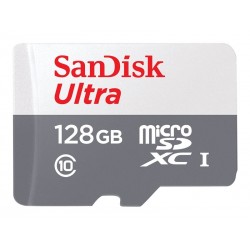 Tarjeta de memoria micro SD Sandisk Ultra de 128GB clase 10 con adaptador